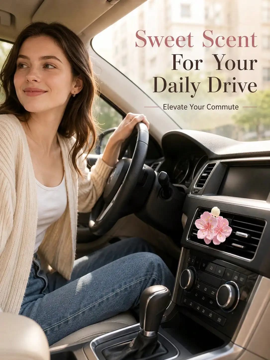 Peony Flower Car Air Vent Clip Fragrance Diffuser Auto Interior Air Freshener Decor Car Perfume Vent Plaster Aroma Ornament