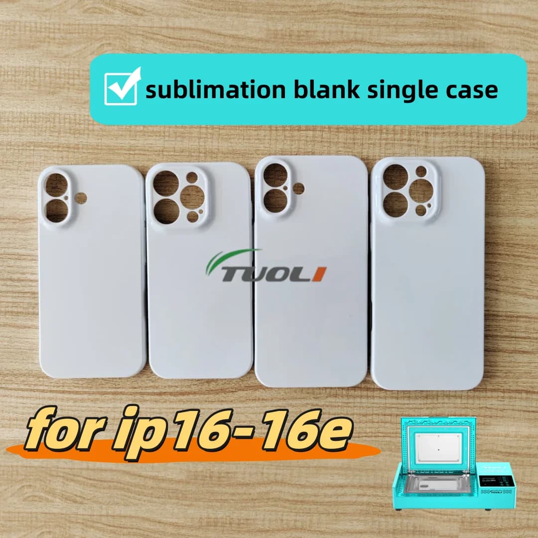 TuoLi 10 Pezzi per iPhone 16 Plus 16Pro Max 16E Cover 3D Completamente Avvolgente Guscio Singolo TL-X9 Custodie Vuote per Stampa Sublimatica Fai-da-Te