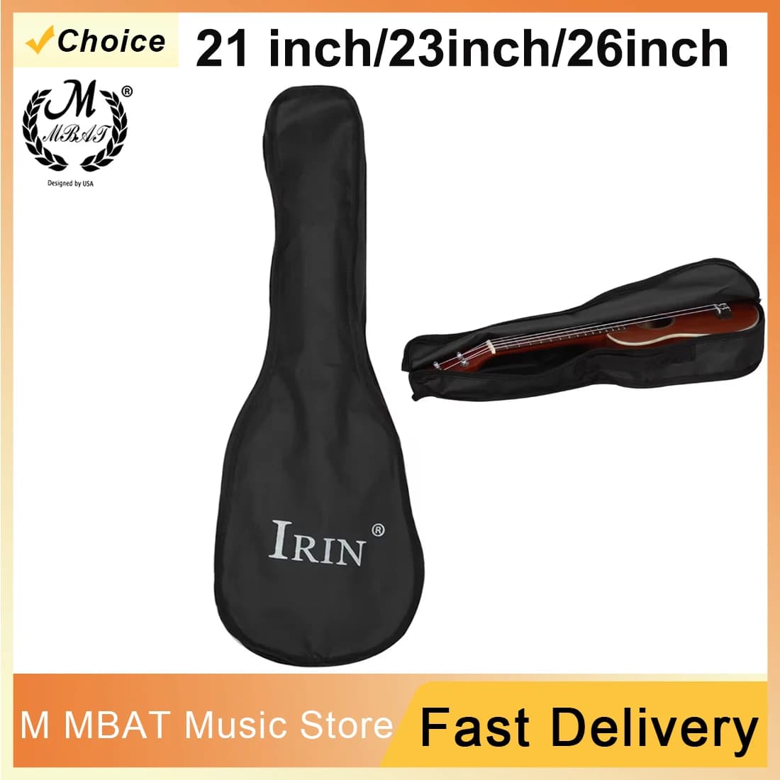 M MBAT Borsa per ukulele da 21/23/26 pollici Zaino per chitarra portatile Zaino impermeabile per ukulele Custodia morbida in tessuto Oxford Gig Bag