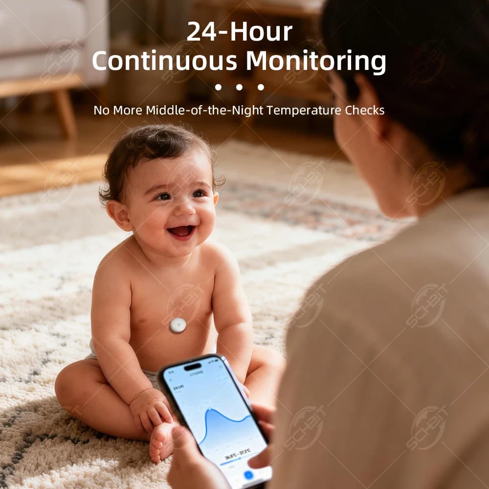 Termometro Wireless Intelligente per Bambini con Allarme di Alta Temperatura e Sensore per Controllo Remoto tramite App Miaomiaoce