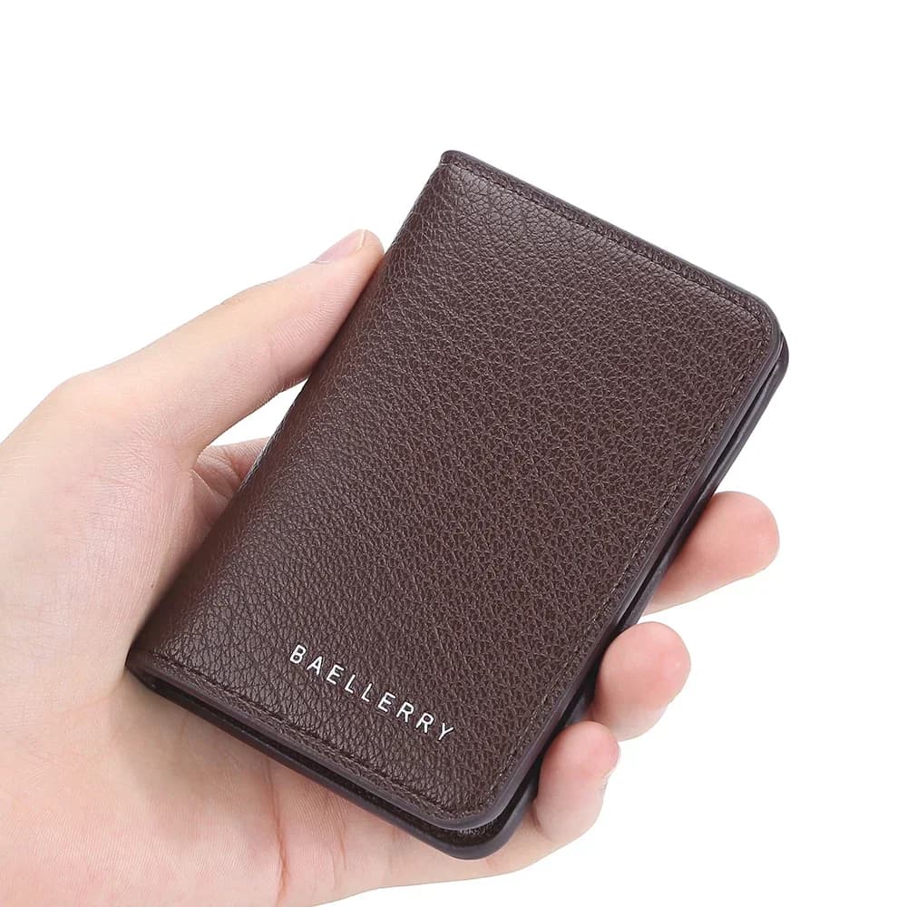 Portafoglio pieghevole sottile da uomo Mini porta carte di credito in morbida pelle Porta carte sottile Borsa piccola versatile per donne e uomini