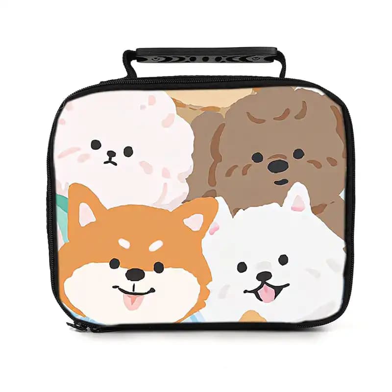 Borse per il pranzo portatili con motivo cagnolino dipinto, per ragazzi/ragazze, i migliori regali, borsa per il pranzo leggera con cartoni animati 2D per adolescenti, borsa per il pranzo per bambini, per picnic