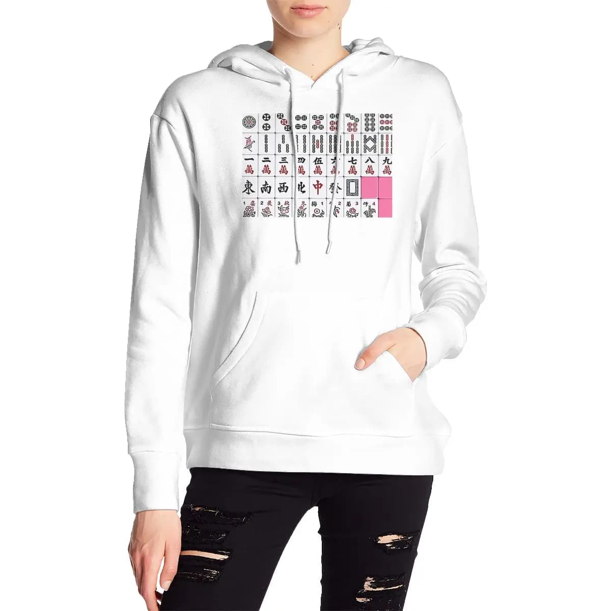 Mahjong Tile Pattern 8 Felpe con cappuccio Harajuku Pullover Autunno Inverno Uomo Donna Coppia Felpe Maglie a manica lunga