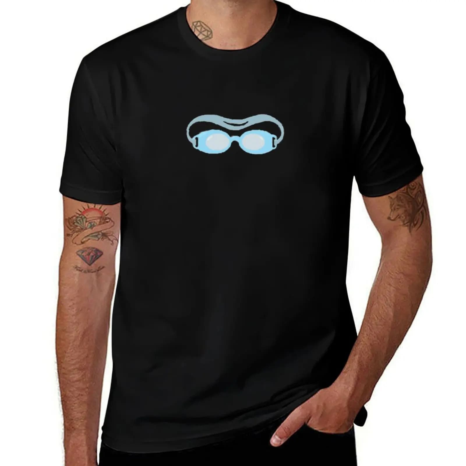 T-shirt with swim goggles, casual shirt relaxed in short sleeves