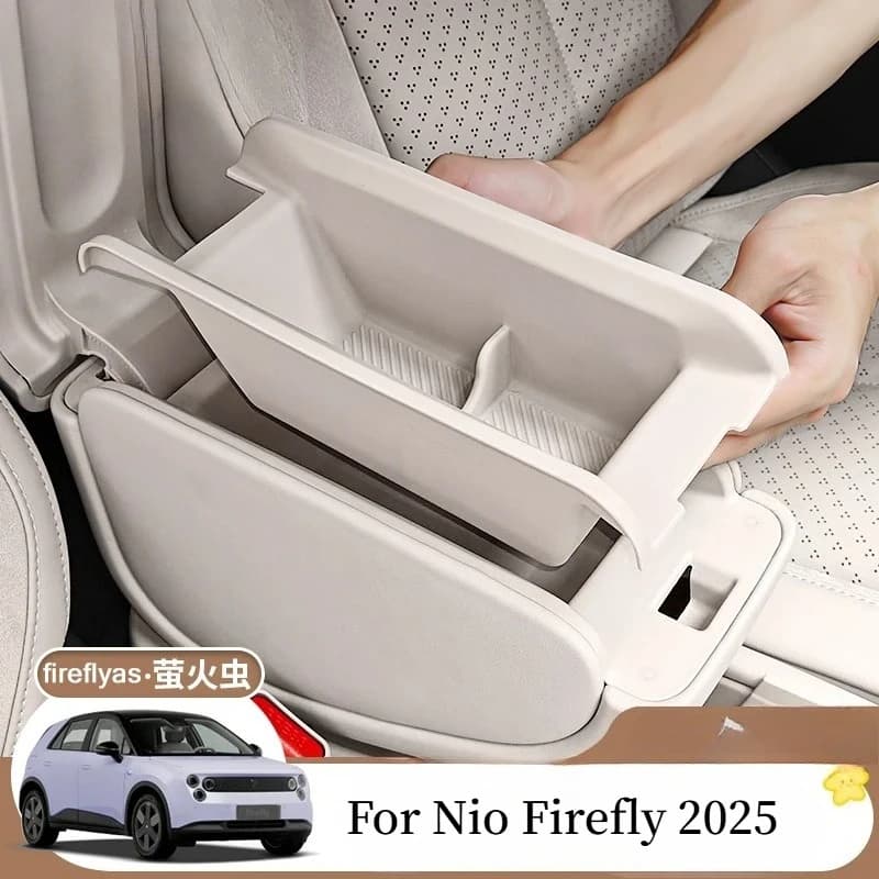 For Nio Firefly 2025 Center Console Armrest Storage Box Anti-slip Silicone Organizer Tray Car Interior Accessories
