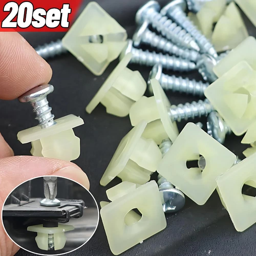 Kit hardware di montaggio viti targa universale con nylon per auto camion SUV elementi di fissaggio etichette bulloni vite autofilettante in metallo