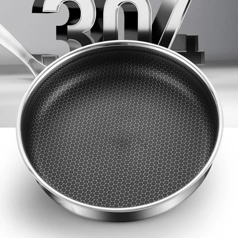 304 stainless steel frying pan full honeycomb shape non-stick pan cake Egg Steak Frying Pot Pizza Panckae Pans for Kitchen tool
