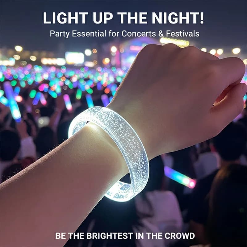 Led Glow Bracelets Wristbands Glow Luminous Party Supplies Neon Light Bracelet Party Bracelets Holiday Decoration YGDJ07