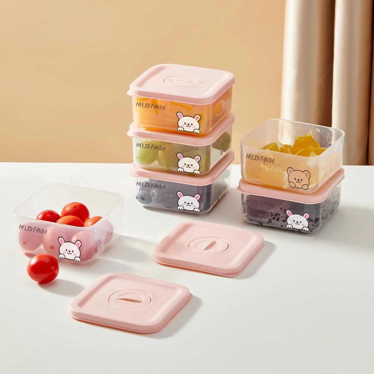 Mini Contenitore in Plastica Sigillato per Snack e Frutta, Scatola Portatile per Conservazione Alimenti con Coperchio, Contenitore Riscaldabile per Conservazione Cereali