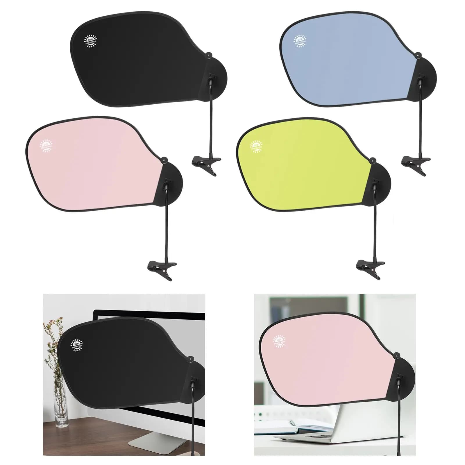 Parasole pieghevole con clip per cubicolo da scrivania con morsetto multiuso per bloccare la luce sopraelevata, braccio pieghevole
