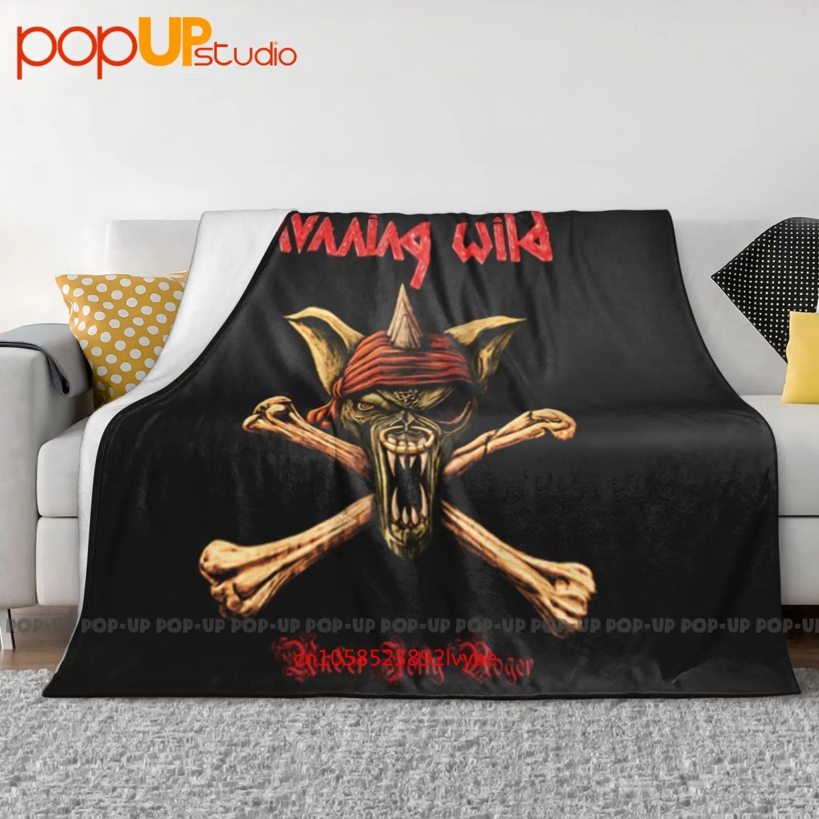 Running Wild Under Jolly Roger Crossbones Coperta ultra morbida trapunta invernale Copridivano Copriletto