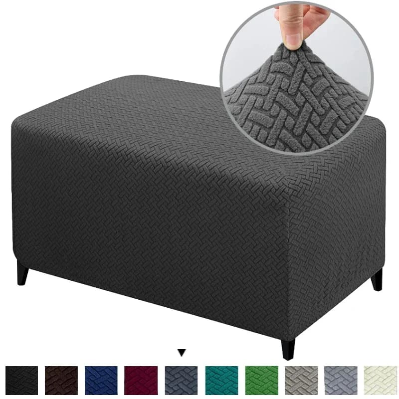 Fodere ottomane alte in spandex Coperture protettive per poggiapiedi rettangolari Coperture ottomane per riporre oggetti in tessuto elasticizzato