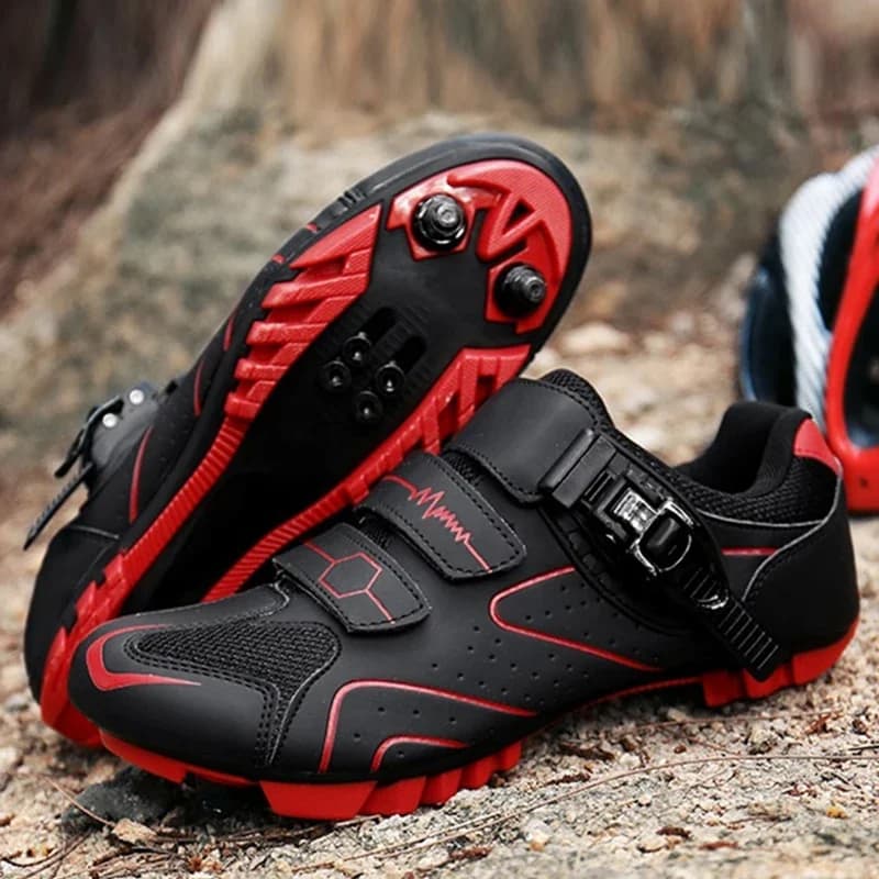 Scarpe da mountain bike Scarpe da ciclismo da uomo Scarpe da MTB Fibbia a cricchetto rapida compatibile con pedale del sistema SPD per interni ed esterni Mo