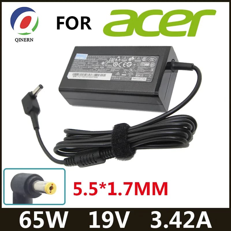 Caricabatterie adattatore 19V 3.42A 5.5*1.7MM 65W per Acer Aspire 5315 5630 5735 5920 5535 5738 6920 7520 PA-1650-86 S3 E15 alimentatore