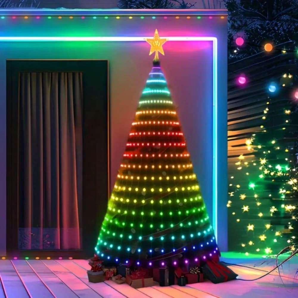 400 luci intelligenti per albero di Natale a LED luci a corda di Natale modello fai da te timer di testo sincronizzazione musicale controllo APP per la decorazione dell'albero di Natale