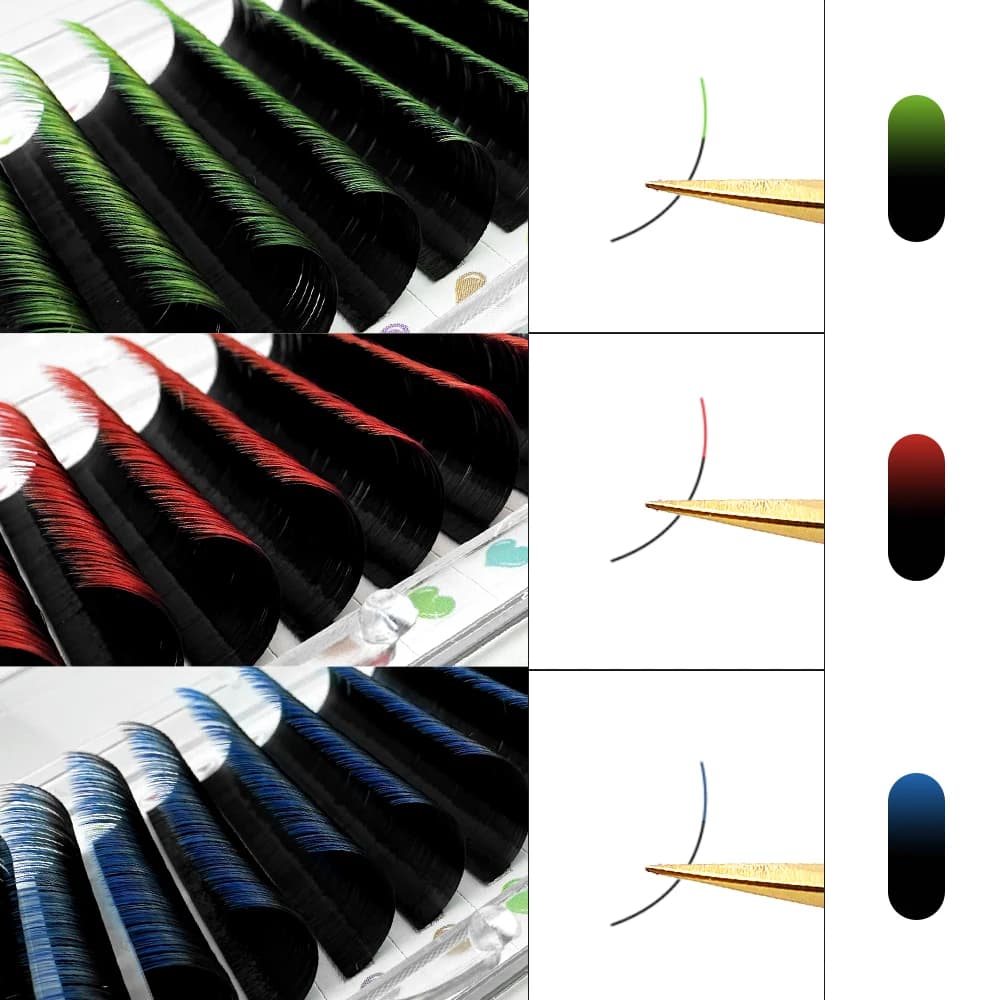 ABONNIE Estensioni per ciglia con volume classico colorato Ombre Forniture per volume di ciglia colorate soffici fatte a mano