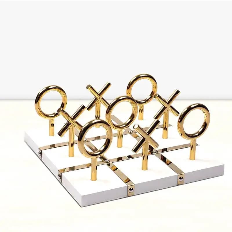 Set di dita dei piedi Tic in acrilico trasparente dimensionale Gioco di scacchi in acrilico Set di giochi XO in acrilico a specchio