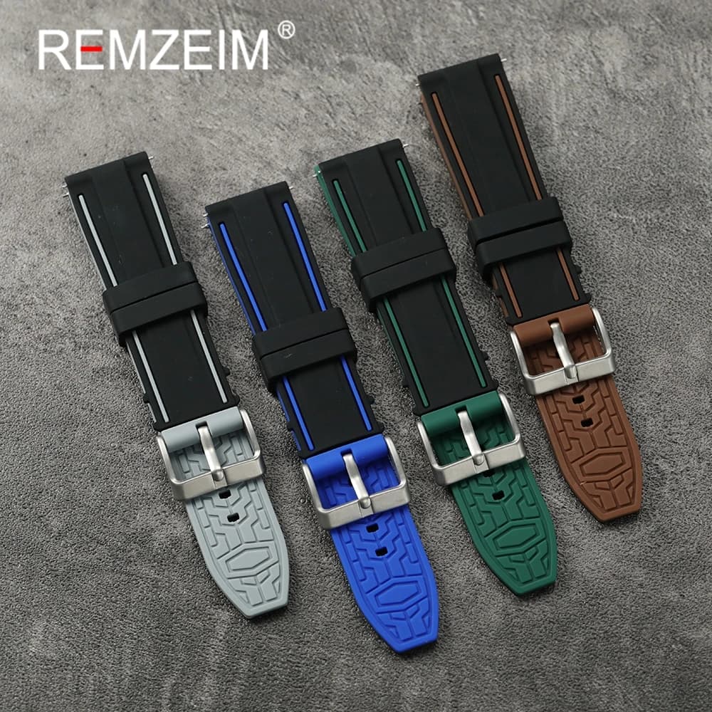 Cinturino per Orologio in Gomma a Sgancio Rapido, Accessori 20mm 22mm 24mm, Cinturino Sportivo per Uomo e Donna, Morbido Cinturino in Silicone per Smartwatch