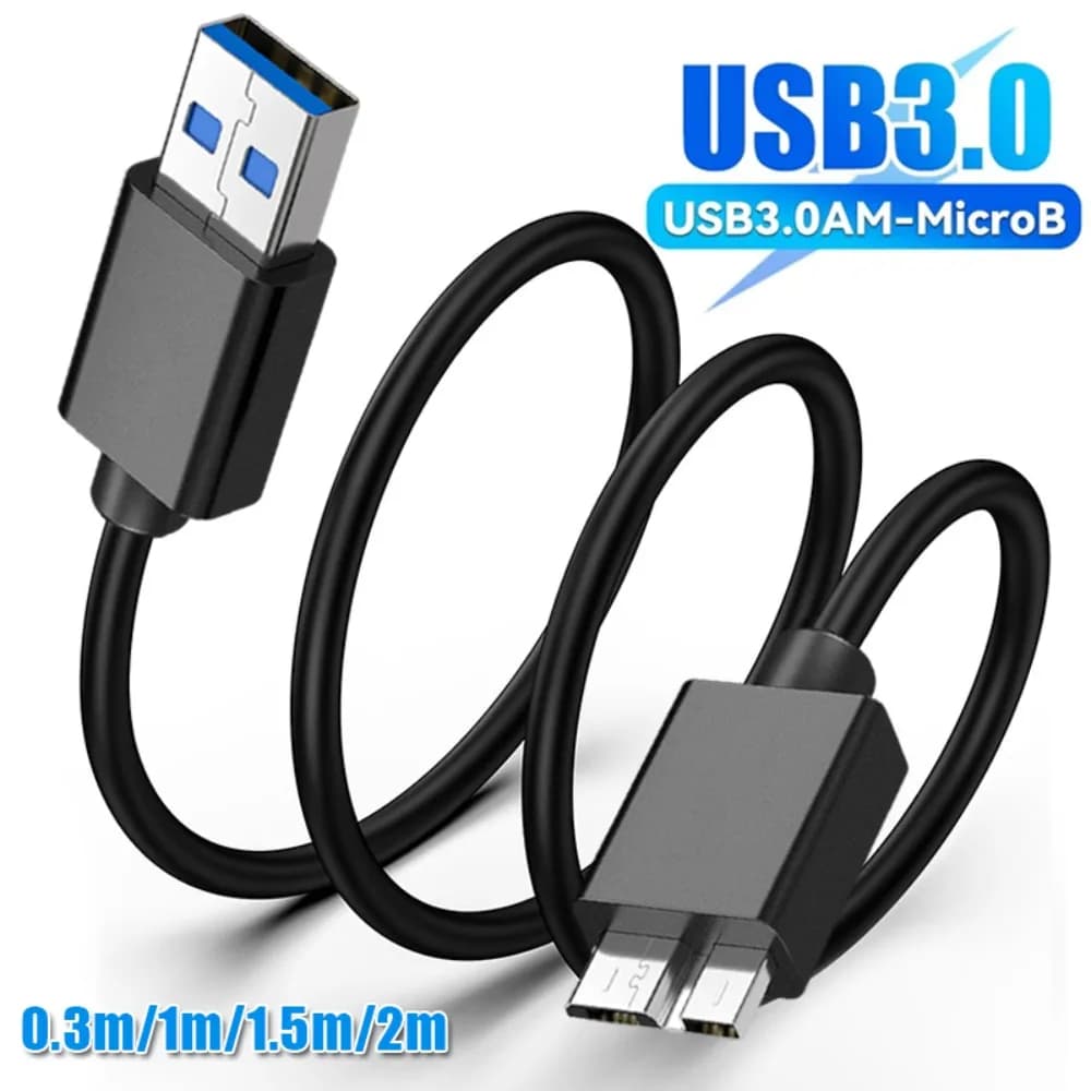 Cavo per disco rigido USB Cavo USB 3.0 Micro B per HDD esterno Cavo dati USB3.0 per Hitachi Lacie Toshiba HDD portatile 0,3/1/1,5/2M
