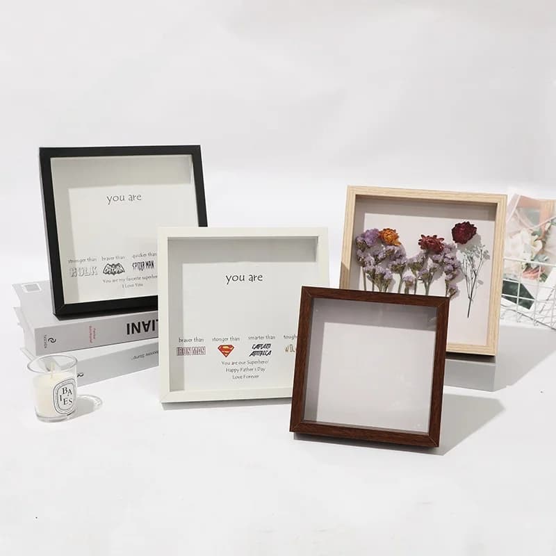 Modern Minimalist Real Wood Picture Frame 235CM 3D Hollow Dried Flower Preservation DIY Rose Eternal Flower Specimen Display ...