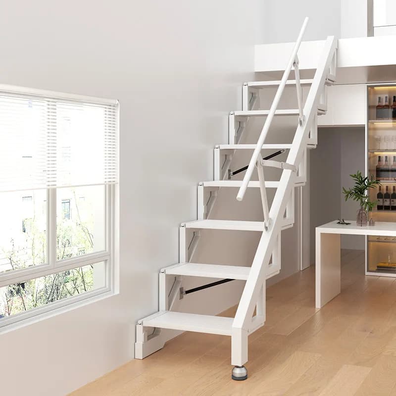 Loft ladder Wall attached household telescopic ladder Stepping ladder Loft duplex indoor apartment Escalator Folding stairs Wall