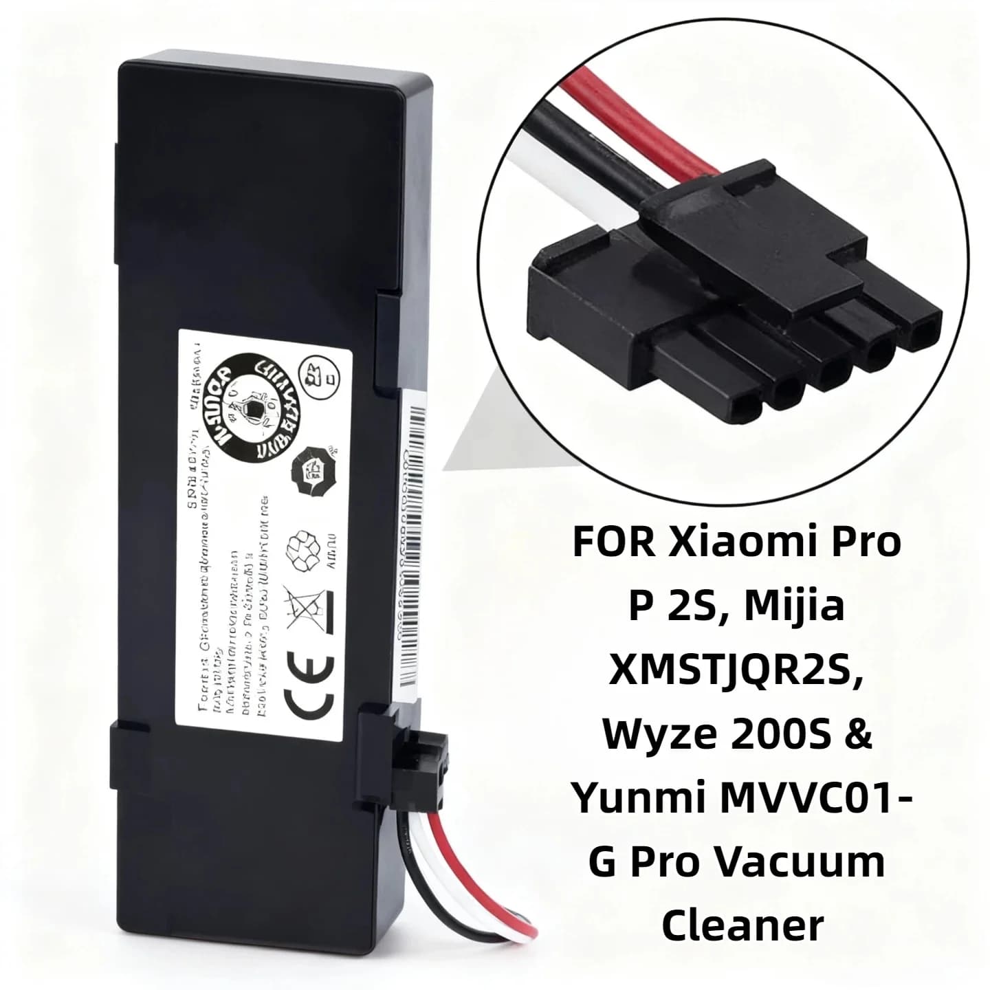 Li-ion 14.4V 4000mAh Vacuum Cleaner Battery – for Xiaomi Pro P 2S/Mijia XMSTJQR2S/Wyze 200S/Yunmi MVVC01-G Pro, Rechargeable
