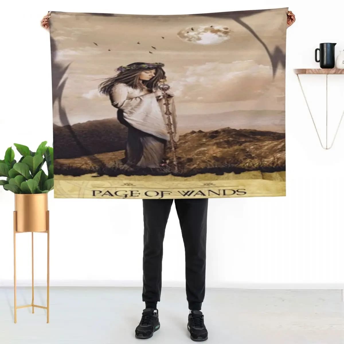 Page of Wands Tarot Card DreamscapesbyTeresa Throw Blanket Coperta calda e compatta per viaggi in auto