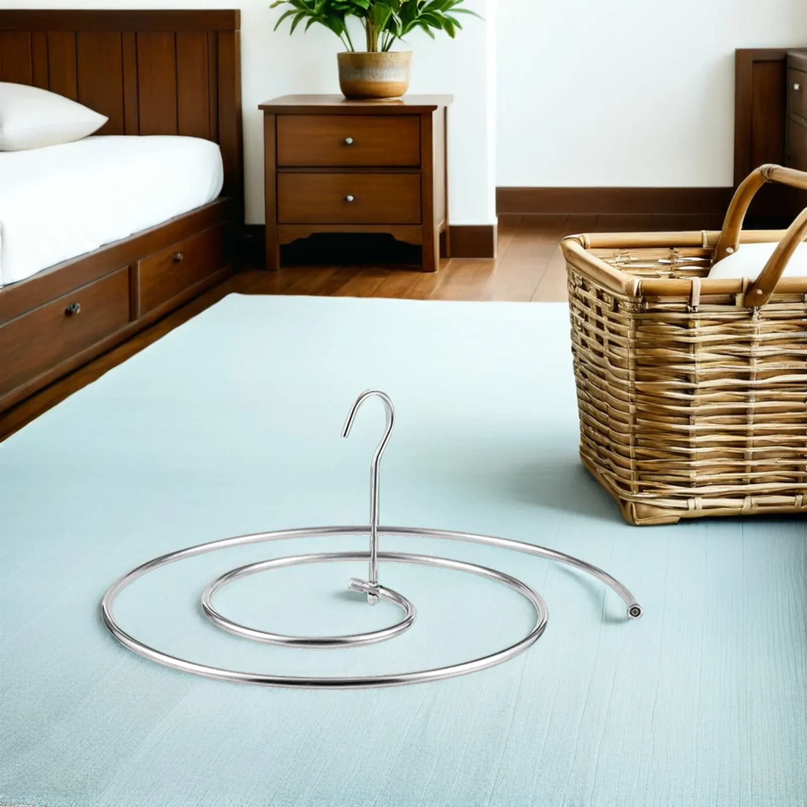Set di 3 Stendibiancheria a Spirale Girevole in Acciaio Inox per Interni, per Lenzuola, Coperte, Trapunte, Copridivani, Salvaspazio