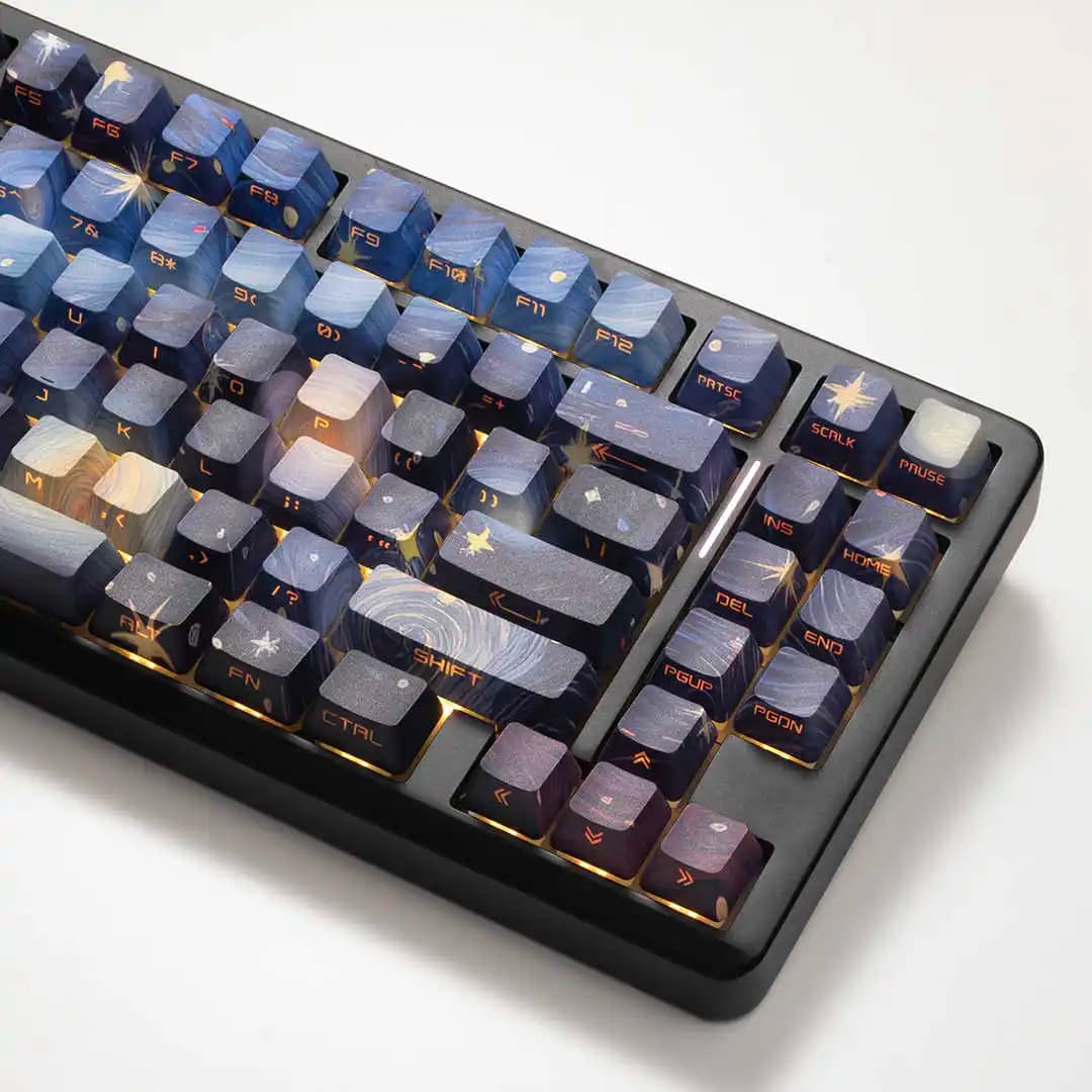 JKDK Starry Sky Space Side Light Profilo OEM 68 75 84 87 104 8.0 Copritasti PBT per tastiera meccanica personalizzata