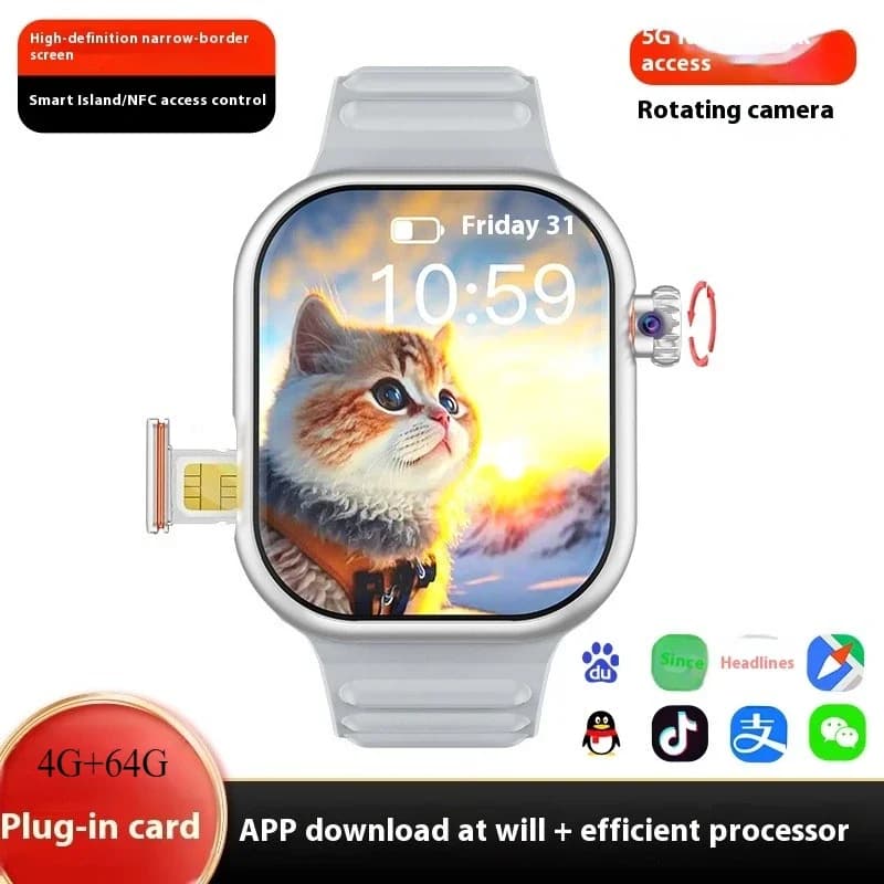 New smart watch for wireless calls Response to call Full Touch Sport Fitness for woman Man with Android system support Wifi SIM