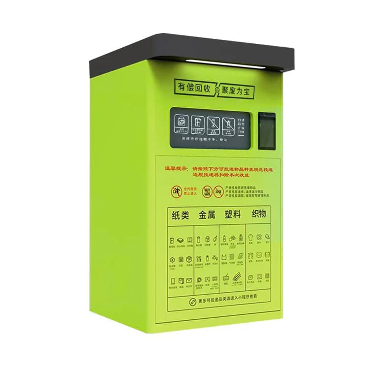 Contenitori di carta, bottiglie di plastica, intelligenti, pagati, riciclaggio, contenitori intelligenti, smistamento dei rifiuti