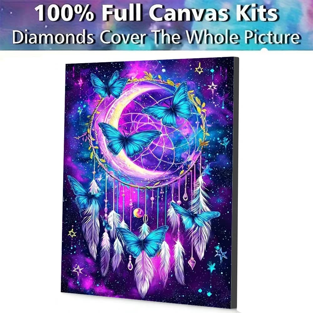 AZQSD Diamond Mosaic Butterfly Fantasy Dreamcatch Landscape Painting Mosaic 5d Diy Full Square Round Drill 5d Diy Diamond Art
