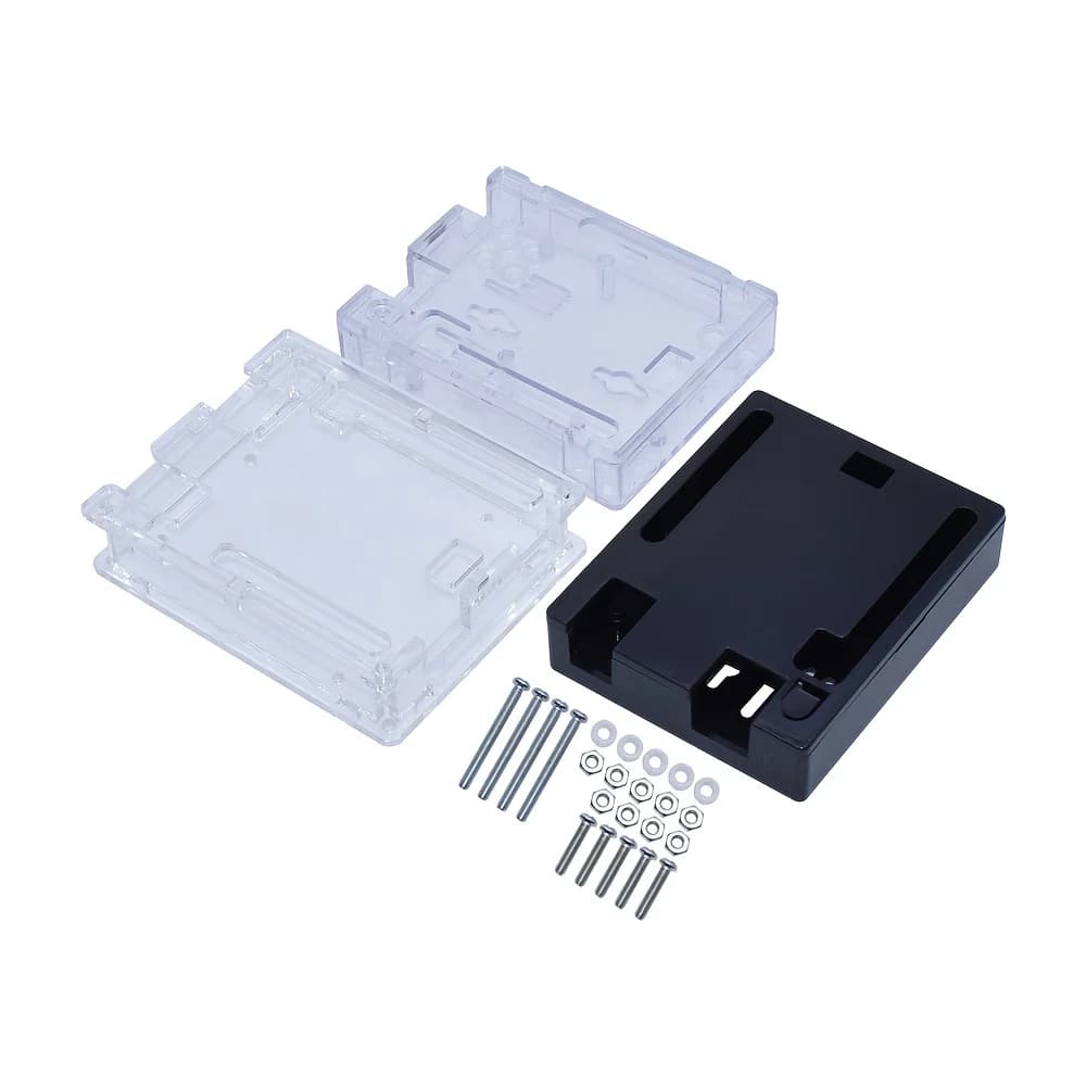 Transparent robot protective case compatible with Arduino UNO R3 – Plastic case resistant with mounting holes and screws, robot DIY