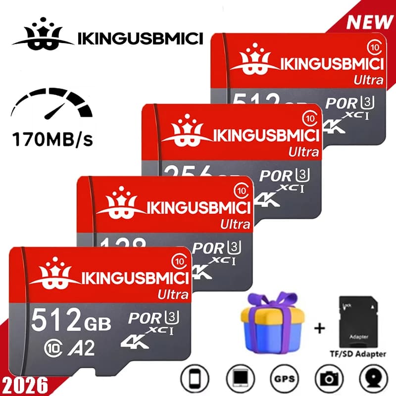Lightweight Memory Card 256GB Micro TF SD Card 128GB SD Cards 32GB TF Cards Full HD A2 U1 for Tablet/E-Reader/Phone