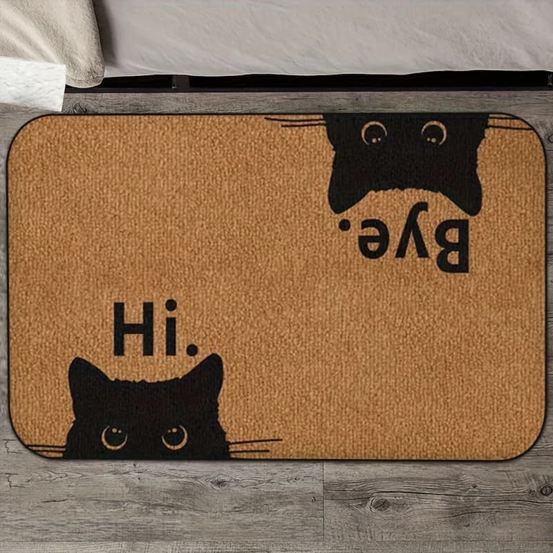 VIKAMA Fun Cat Benvenuto Zerbino Tappeto Camera da letto Ingresso Ingresso Tappeto Leggero e confortevole Decorazione della casa