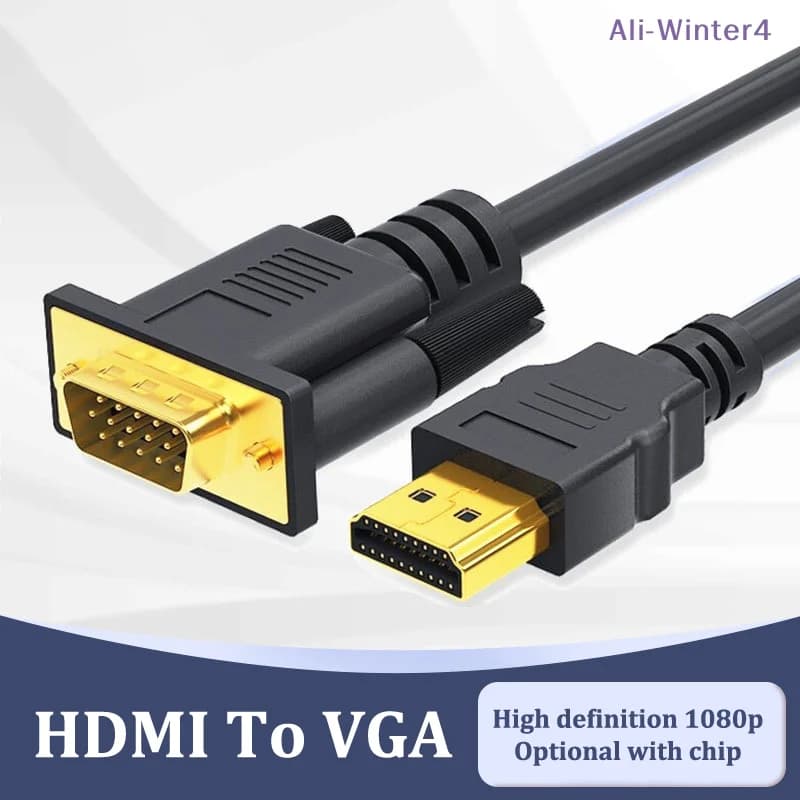 【Winter4】Cavo convertitore compatibile HDMI-VGA da 1,8 m FHD 1920*1080P per desktop, laptop, PC, TV, monitor, proiettore