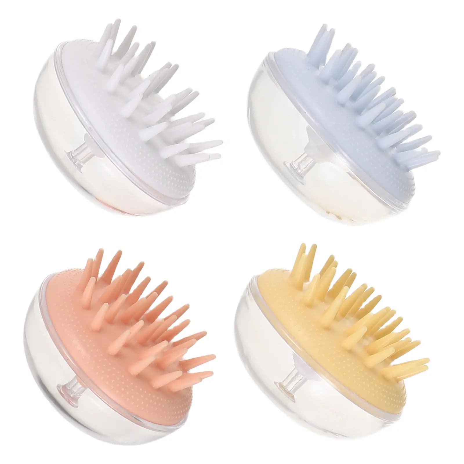 4Pcs Pet Bath Brush Dog Grooming Shampoo Massage Scrubber Comb Soft Flexible Bristles Comfortable Grip for Long Short Haired