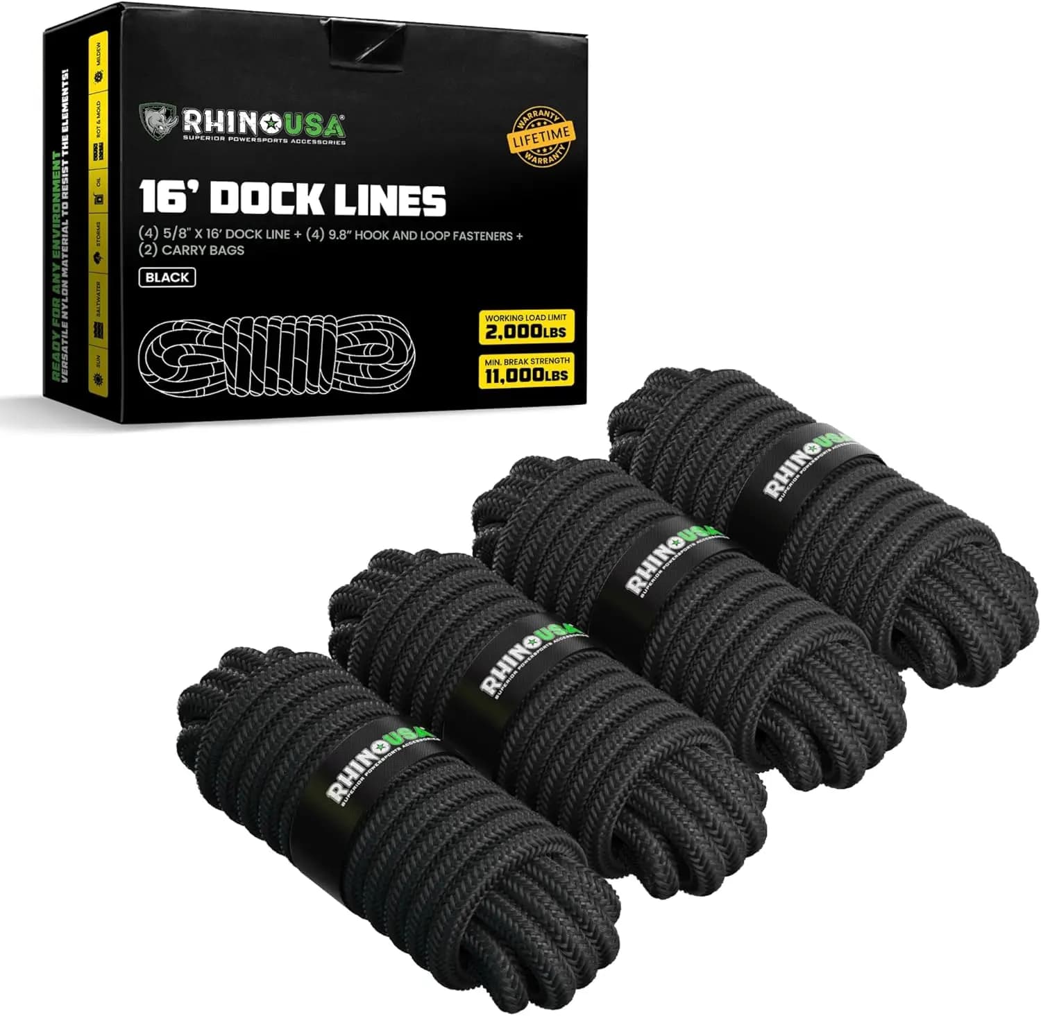 Corda marina resistente da 5/8" x 16' per barche, kayak, pontoni - L'accessorio nautico definitivo