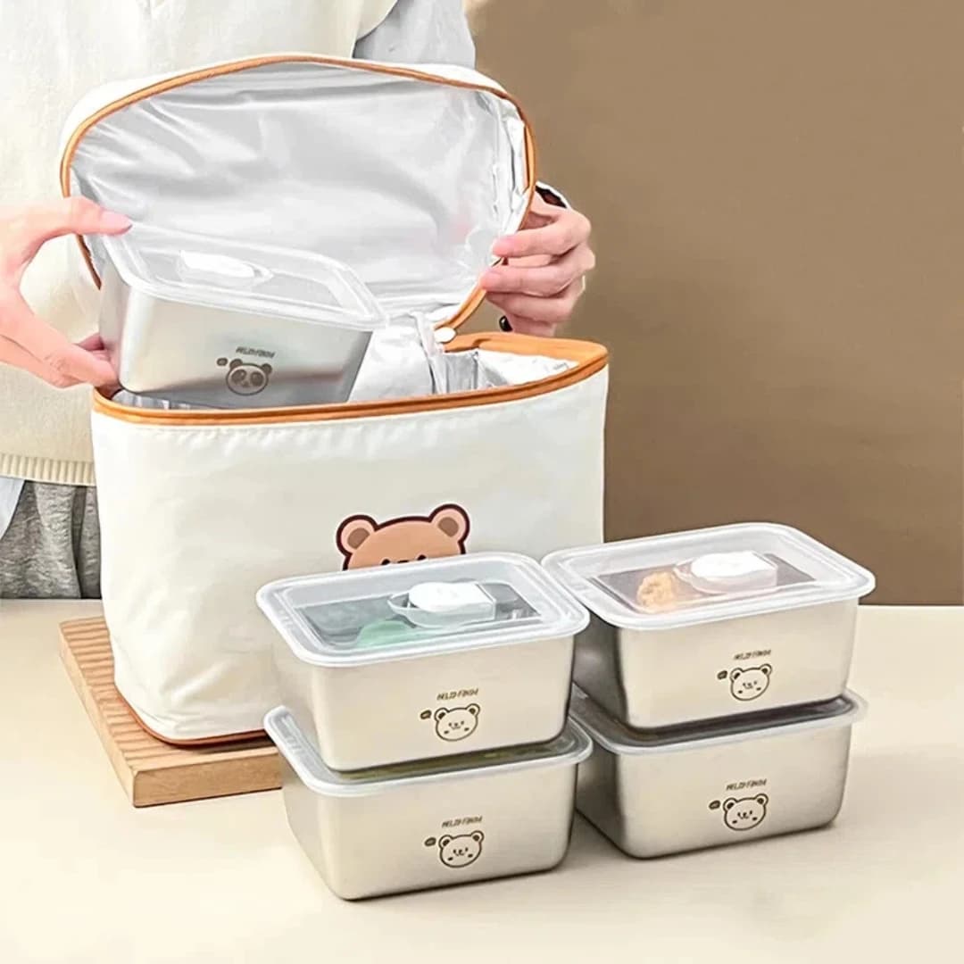Contenitore per il pranzo portatile e sigillato per bambini e studenti, impilabile, in acciaio inossidabile 304, contenitore per alimenti riutilizzabile, scatola per la conservazione della frutta in frigorifero.