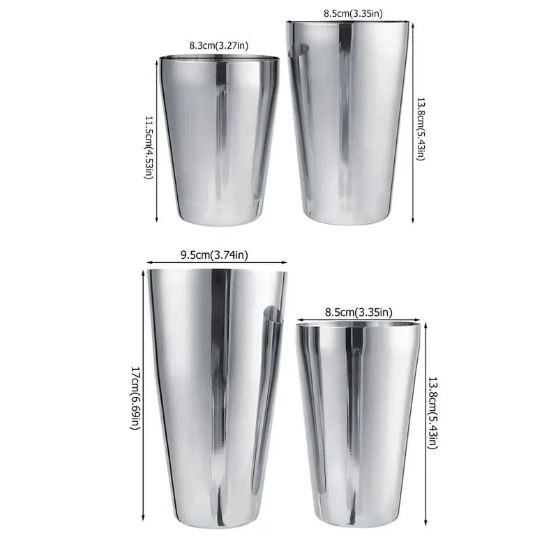 Bar Wine Shaker, 450/600ml Silver Stainless Steel Wine Cocktail Shaker Set Mixing Making Drinking Container Barware