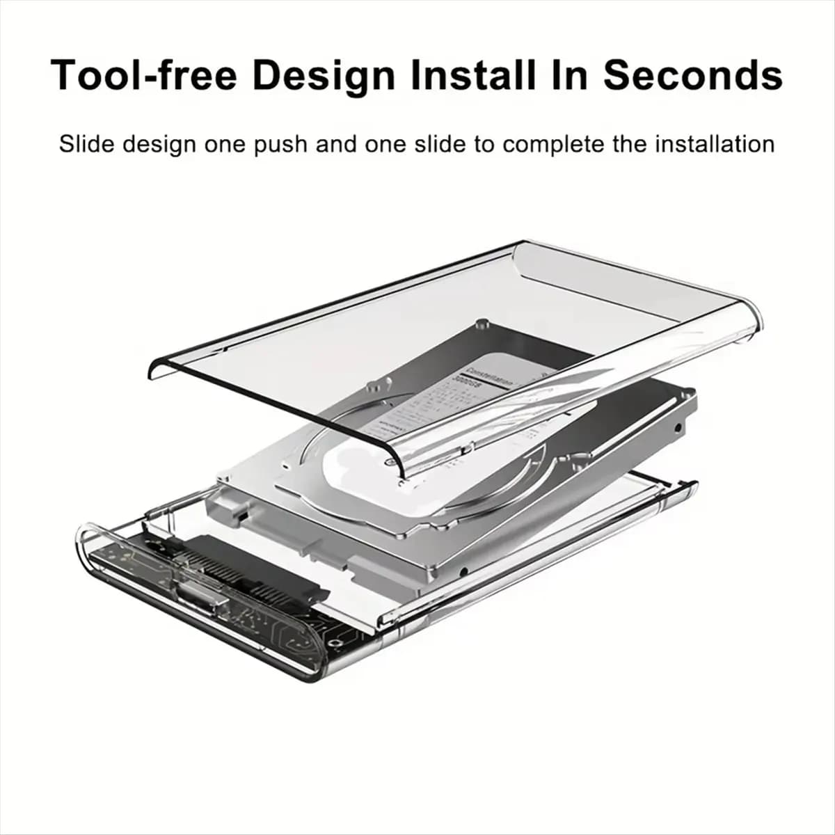 A558F Perfect ★◀◁2.5 Inch HDD SSD Case SATA to USB 3.1 Type C 4TB Transparent External Hard Drive Housing Compatible UASP SATA I
