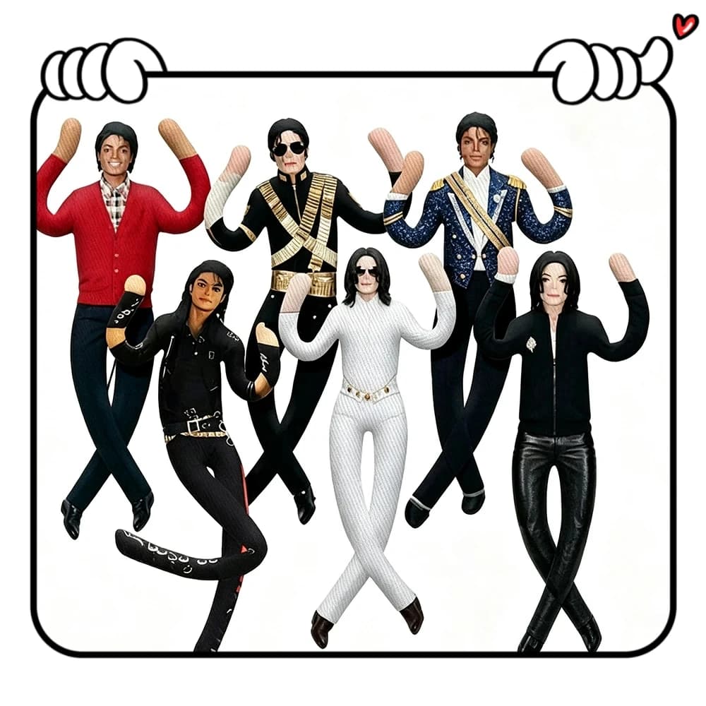 Michael Jackson Cosplay Prop Doll Plush Stuffed Figure Joint Mobile Room Decoration Abstract Design Ideal Gift for Fans