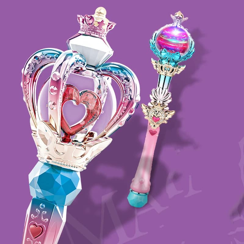 Bacchetta magica per bambini Bacchetta magica Giocattoli Ragazza Cristallo leggero Giocattoli elettrici musicali Puntelli di ruolo Decorazione Regali con scettro regina