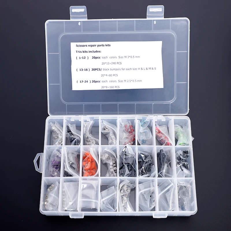 480pcs/box Scissor Silencer Bumpers All Sizes Scissor Stoppers Repair Kit Hairdressing Scissor Accessory Salon Scissor Parts