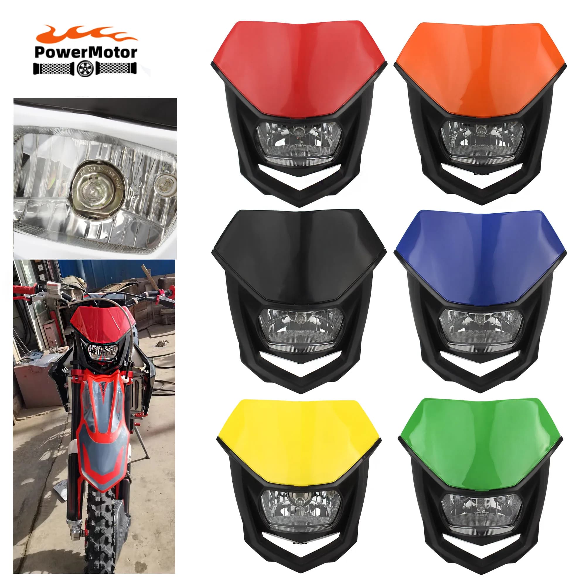 Motocross halogen lighthouse universal fairing motorcycle double Sports light head lamp Dirt Pit Bike for HONDA XR CRF 150-230