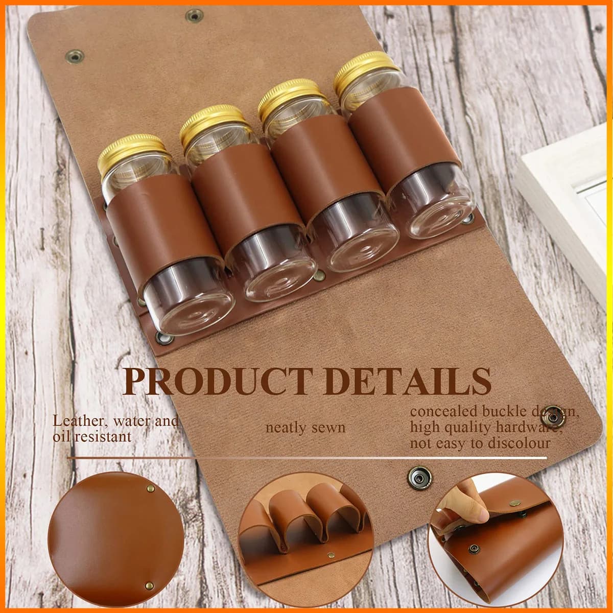 Set di bottiglie di spezie per esterni Borsa da campeggio portatile per bottiglie di spezie per condimento da picnic con 4 lattine Portabottiglie per condimenti