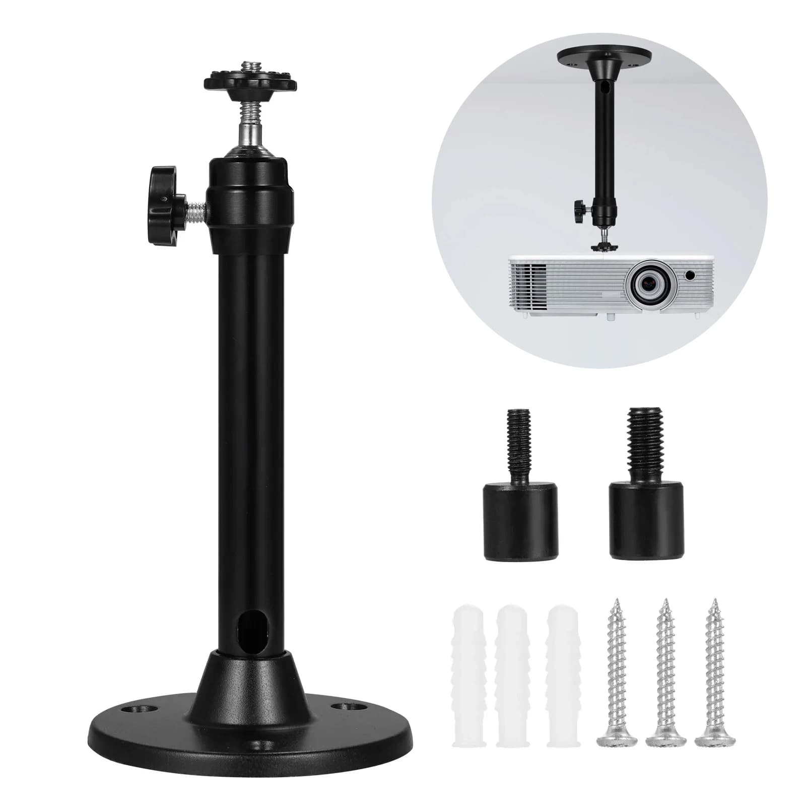 Mini Projector Ceiling Wall Mount Stand with 3Screw Adapters Compatible with Most Mini Projectors Camera Stand Bracket Accessory