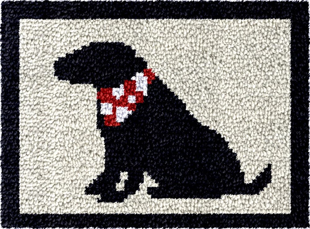 Kit per Ricamo su Tela Black Dog DT2459, Filato Acrilico Non Finito, Cuscino Ricamato, Tappeto a Punto Croce