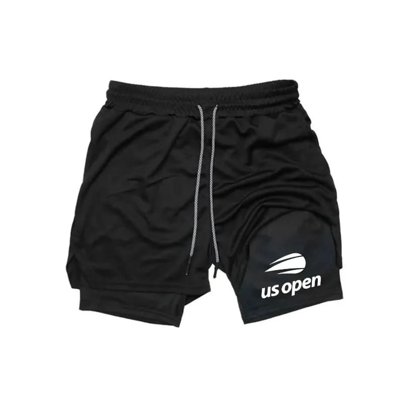 Comfortable Elastic for Men's Sports Shorts Double Layer Quick Drying Basketball 2-in-1 Fitness Cycling Comfortable Casual Wear