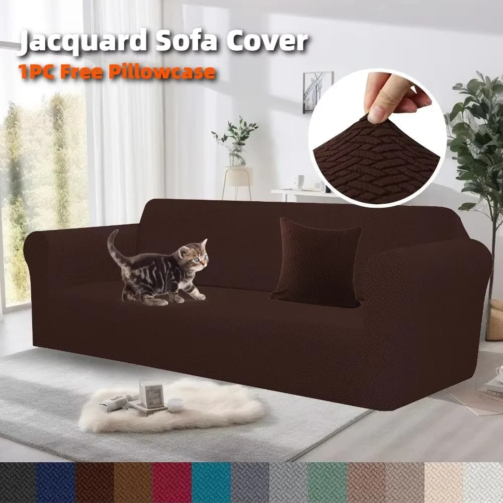 Copridivano jacquard Copridivano super morbido antiscivolo Spandex 1/2/3 posti Copridivano protettivo per soggiorno Cani Gatti Animali domestici Bambini